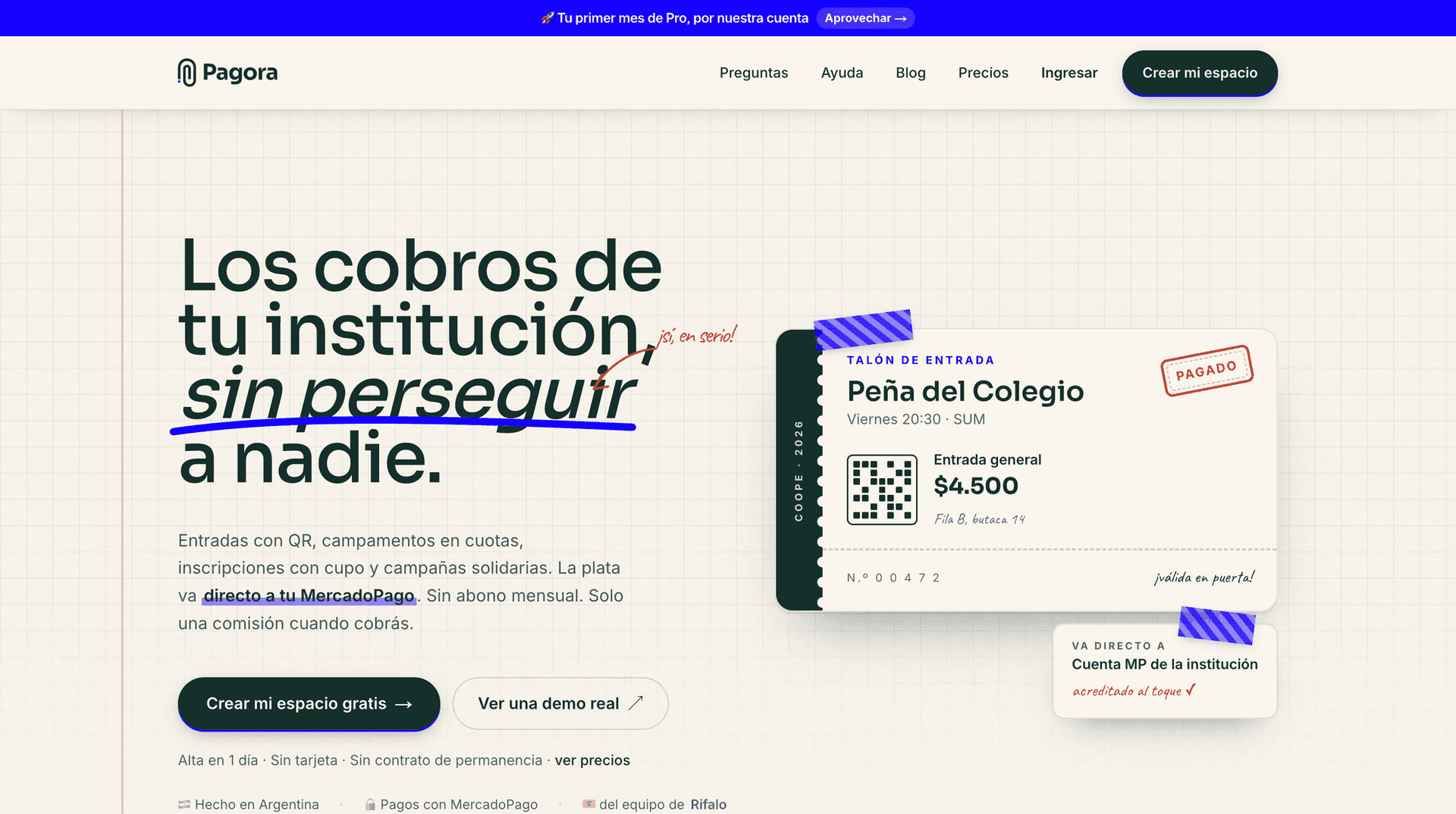 Pagora — Landing hero