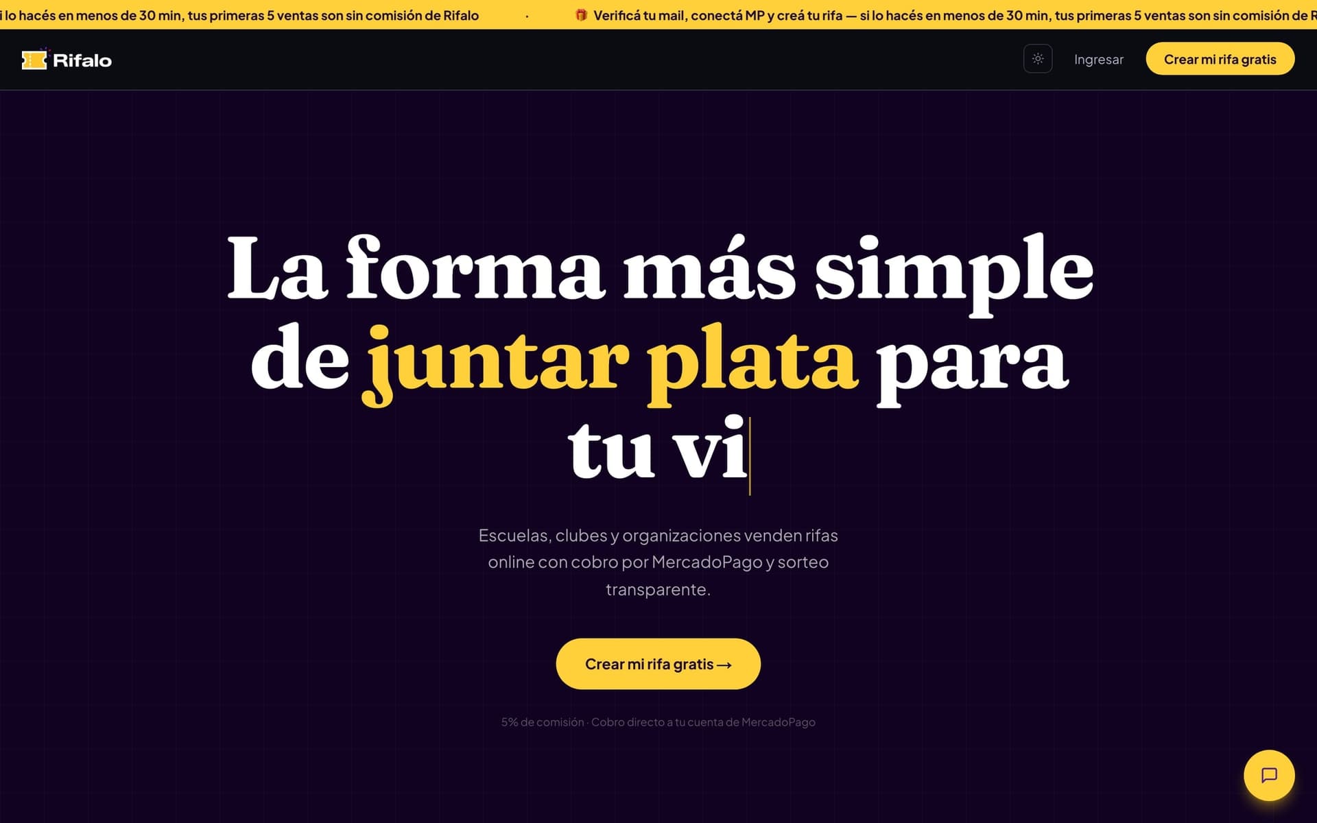 Rifalo — Landing hero