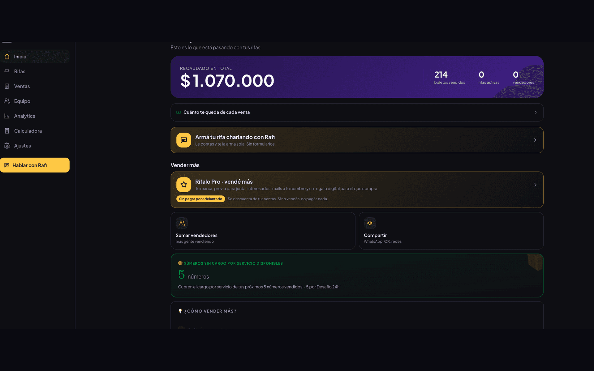 Rifalo — Club dashboard